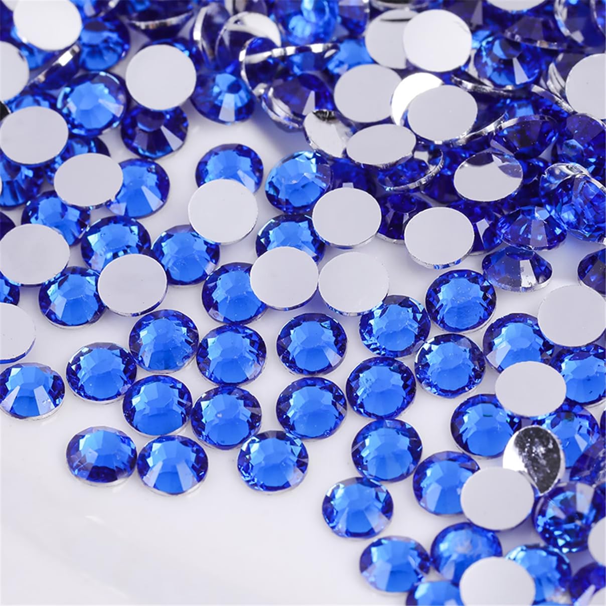 3000 Pieces SS12 3mm Flatback Rhinestones Clear Glass Round Gems Crystals for Nail Art DIY Crafts Clothes Shoes Bags （Sapphire）-FemmiqueWomen
