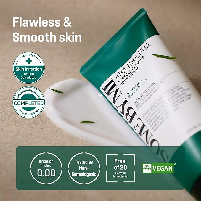 SOME BY MI AHA BHA PHA Miracle Calming Body Lotion – 6.76oz, 200ml – Korean Exfoliating Salicylic Acid Body Moisturizer for Dry Skin – Daily Hydration & Soothing Care with Centella – Korean Skin Care-FemmiqueWomen