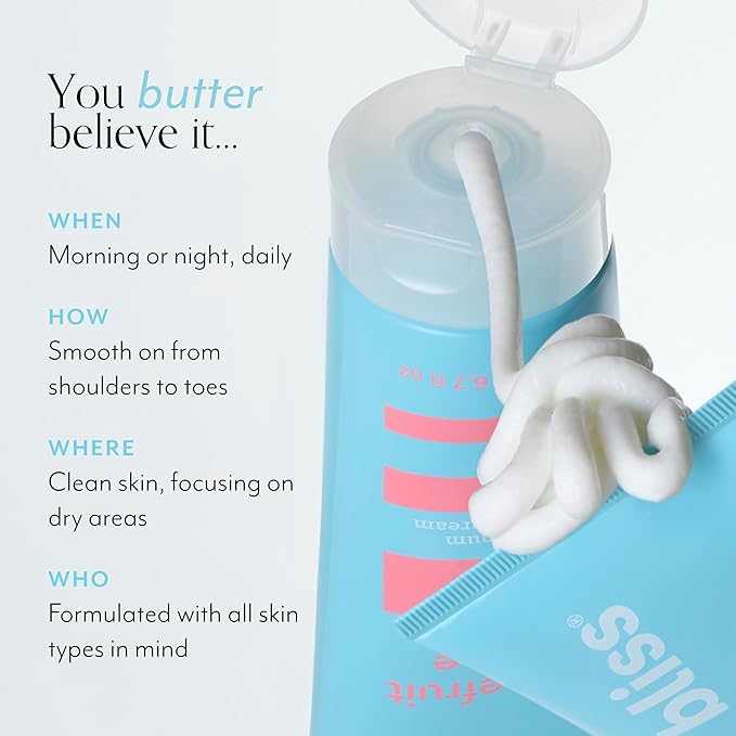 Bliss Body Butter - Grapefruit and Aloe - Maximum Moisture Cream - 6.7 Fl Oz - Body Lotion for Dry Skin - Long-Lasting Moisturizer for Women & Men - Vegan and Cruelty-Free-FemmiqueWomen