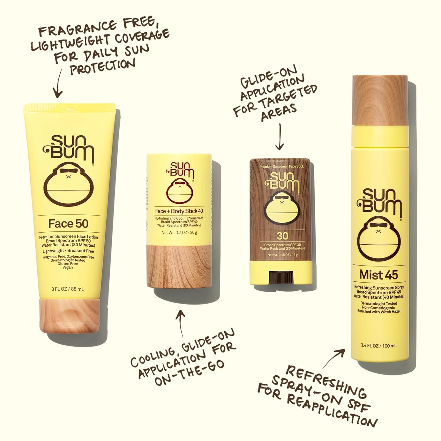 Sun Bum Original SPF 70 Sunscreen Face Lotion - Broad Spectrum Moisturizing Facial Sunscreen with Vitamin E - Fragrance Free - Travel Size - 3 oz-FemmiqueWomen