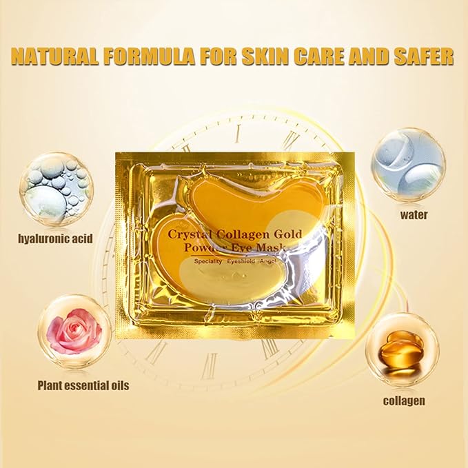 30 PCS Under Eye Collagen Patches,Crystal Pink Collagen Lip Masks，Gold Moisturizing Under Eye Mask，moisturizing skin, anti-chapping and anti-aging.…-FemmiqueWomen