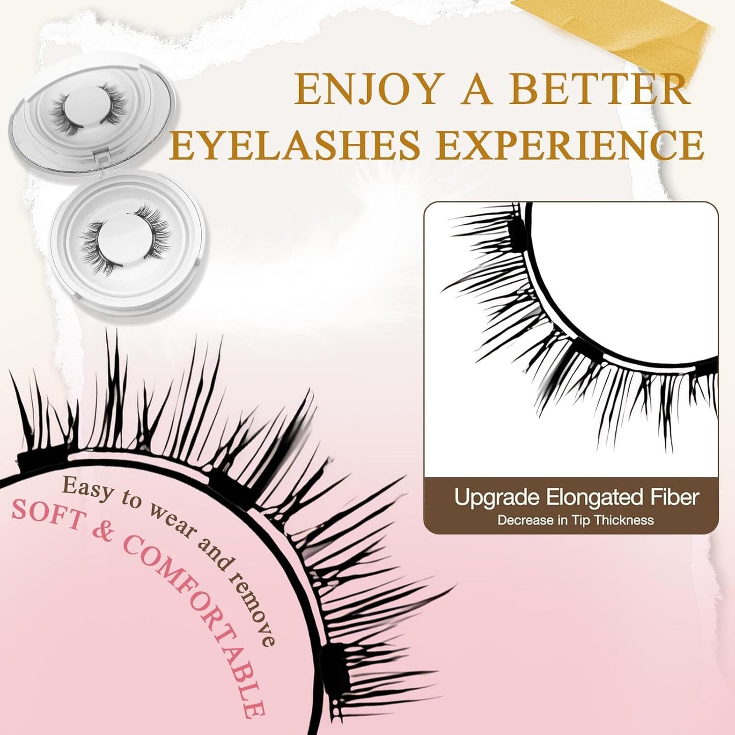 Ealra Craft Magnetic Eyelashes with Applicator,Lumentes Magnetic Eyelashes,3D Soft Flex,Reusable No Glue Needed Soft Lashes for Wmen with All-Day Wear(Natural#04+Fuller#05)-FemmiqueWomen