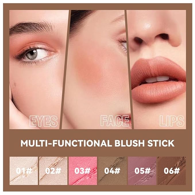 3pcs Face Contour Stick Makeup Set, Highlighter Stick Blush Stick Cream Contour Kit with Brush, Contouring Stick for Fair Skin, Concealer Makeup Stick Gift for Beginner Women Teen Girls-FemmiqueWomen