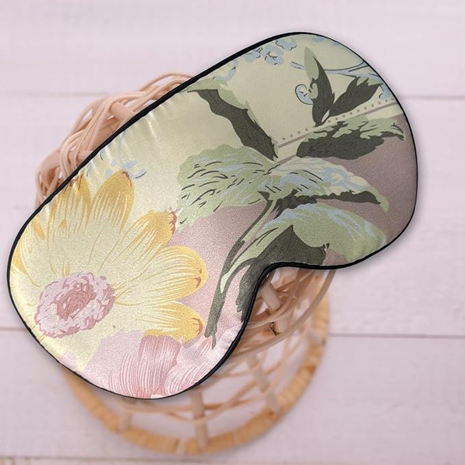 100% Pure Silk Eye Mask Sleep Eye Mask Eye Cover Eyeshade Sleeping Eye Mask Floral Colors (#28)-FemmiqueWomen