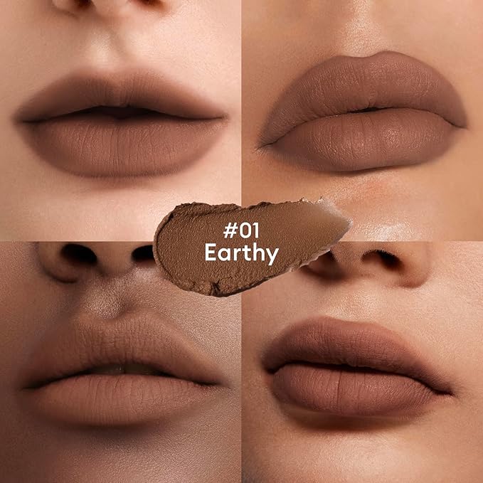 ITY Velvet Matte Finish Lip Stain-Mousse Textured Lip Clay, Nude Shade, Conceals Lip Lines, Rich Pigment Lip Tint Lipsticks, 0.14 oz (4g) in Earthy-FemmiqueWomen
