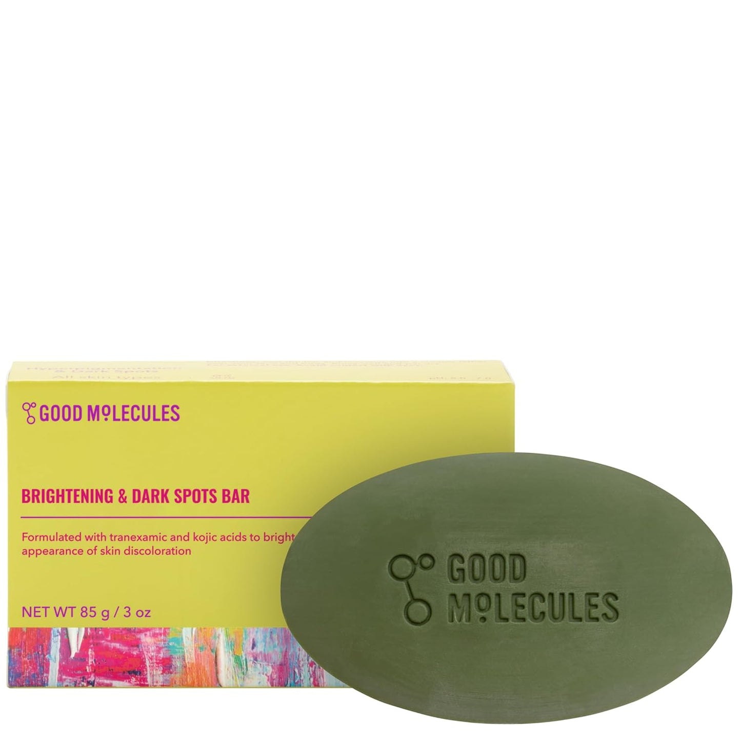 Good Molecules Brightening & Dark Spots Bar - Soap Free Face and Body Bar - Tranexamic, Kojic Acids and Niacinamide to Target Dark Spots - Skin Care-FemmiqueWomen