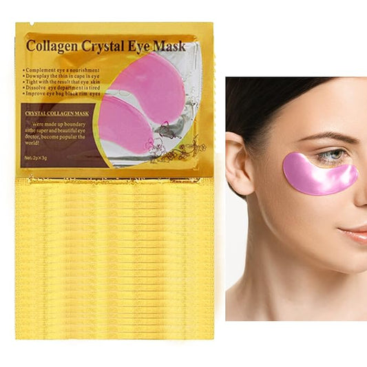 30 Pairs 24K Pink Under Eye Patches,Crystal Collagen Under Eye Mask,Puffy Eyes and Dark Circles Treatments,Moisturising&Hydrating Under Eye Patch Pads for Reducing Fine Lines Eye Bags(Pink)-FemmiqueWomen