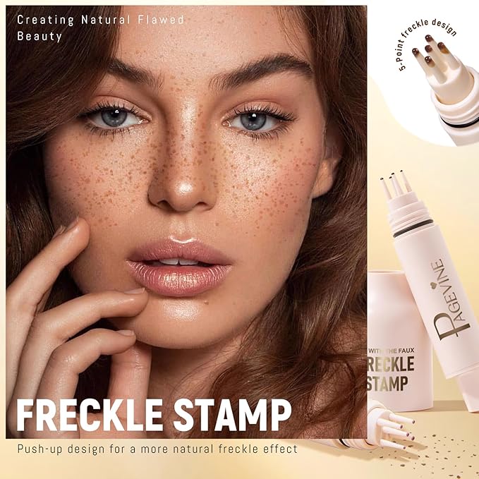 3pcs Faux Freckle Stamp Pen, Liquid Fake Freckles Stain Tattoo Marker Waterproof Long Lasting for Natural Sunkissed Makeup for Women Girl -3 Colors Brown-FemmiqueWomen