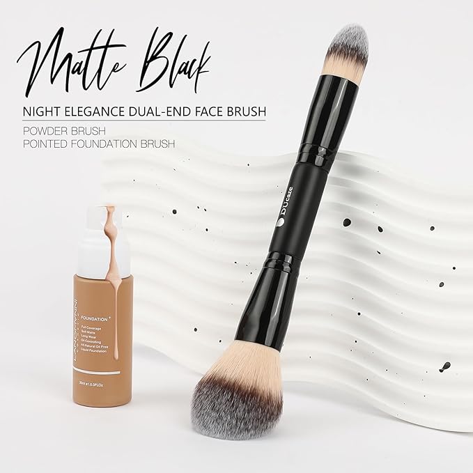 DUcare Powder Brush Foundation Brushes Double Ended Blush Setting Brush for Rounded Taperd Liquid, Cream, Powder,Blending, Buffing-FemmiqueWomen
