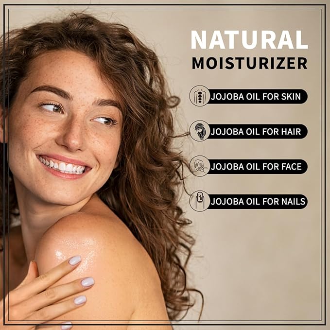 Yoken 32 fl oz (EWG Verified) 100% Pure Jojoba Carrier Oil - Unrefined, Hexane-Free, Cold Pressed for Skin, Face, Hair, Nails, and Massage-FemmiqueWomen