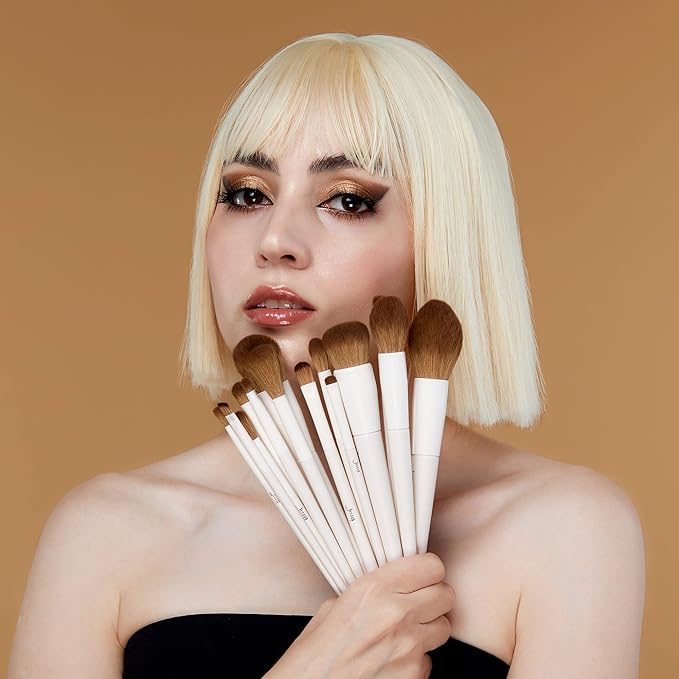 Jessup Makeup Brushes 14Pcs Makeup Brush Set Premium Synthetic Powder Foundation Contour Blush Concealer Eye Shadow Blending Liner Make Up Brush Kit Light Grey T329-FemmiqueWomen