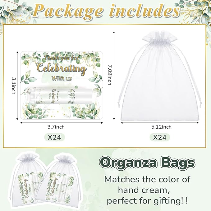 24 Set Thank You Gift Lip Balm Bulk Baby Shower Party Gifts Favors Lip Balms for Guests Bridal Shower Favor Girls Boys Gender Reveal Favors Souvenirs Party Supplies Thank You Gifts for Wedding-FemmiqueWomen