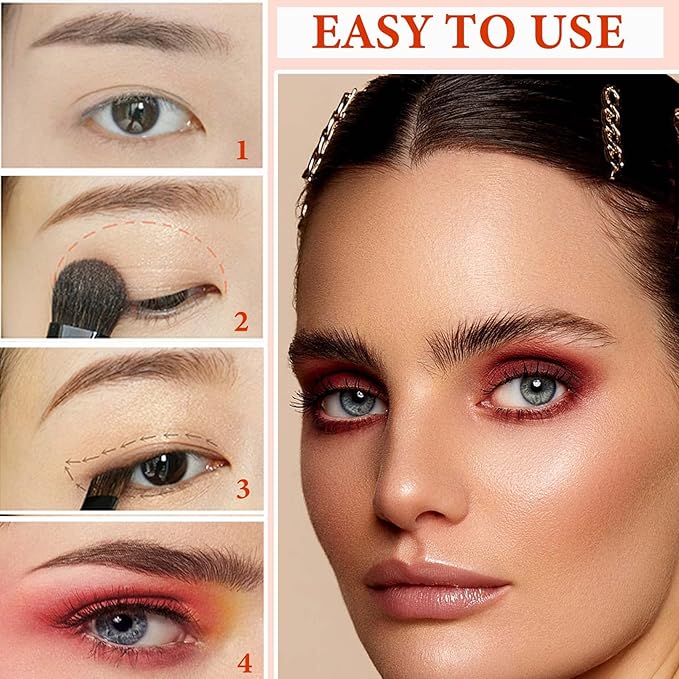 12 Color Naked Eyeshadow Palette,Matte Earth Color Eyeshadow,Natural Nude Eyeshadow Palette,Professional Waterproof and Smudge Proof Eye Shadow Palette Kit,Eye Makeup Set for Women（A）-FemmiqueWomen