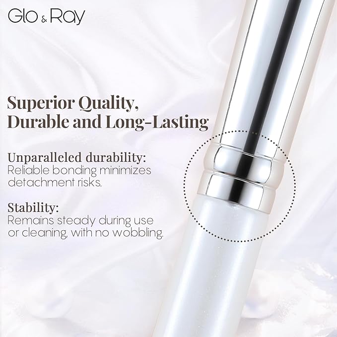 GLO&RAY Concealer Brush Under Eye - Makeup Brush Angled Flat Teardrop, Nose Contour for Powder Pro Concealing Blending for Liquid & Cream Cosmetic, Foundation Brushes Small With Dust Cover (White)-FemmiqueWomen