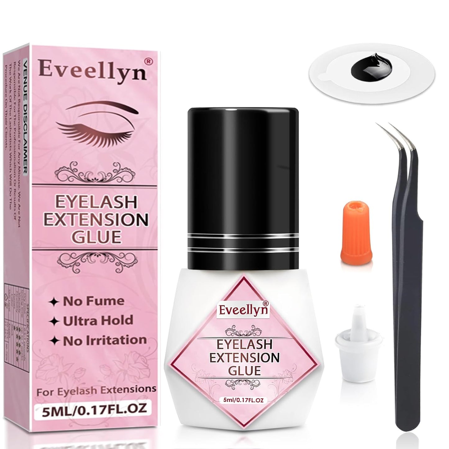 Eyelash Extension Glue, 5ml Lash Extension Glue, 2-3s Drying Time, Retention up to 7-8 Weeks, Power Extreme Waterproof for Professional Use Only-FemmiqueWomen