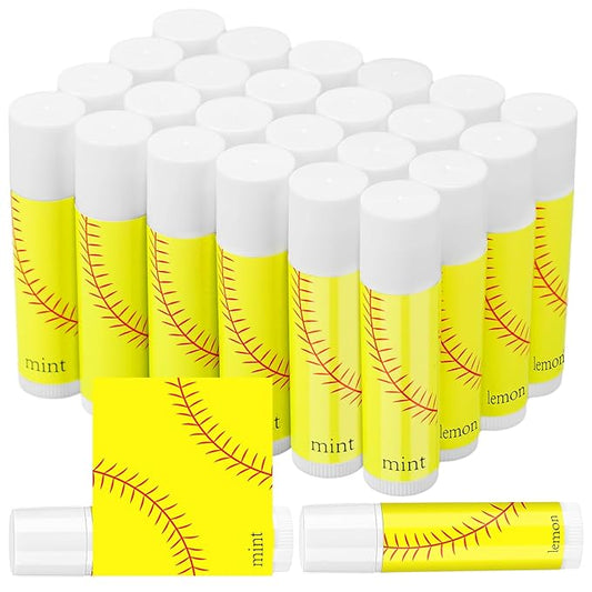 24 Pcs Softball Lip Balm Softball Team Gifts Softball Party Favors Softball Lip Balm Gift for Softball Team Softball Party Guest Supplies-FemmiqueWomen
