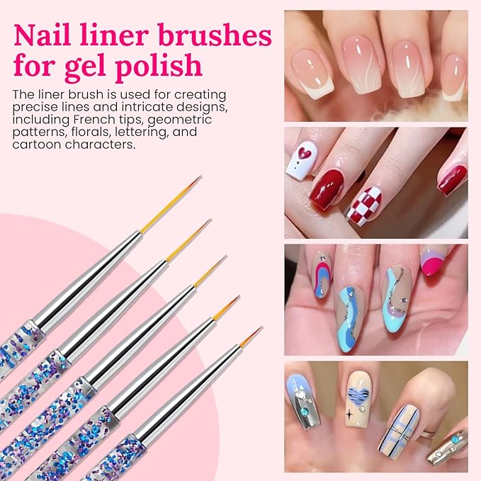 39 PCS Nail Art Brushes Set,Nail Art 3D Sculpting Pen Dotting Tools,Ombre Silicone Brush,Liner Brushes,Acrylic Brushes,Nail Art Palette with Gel Mixing Rod,Nail Design Kit for Home Diy & Salon-FemmiqueWomen