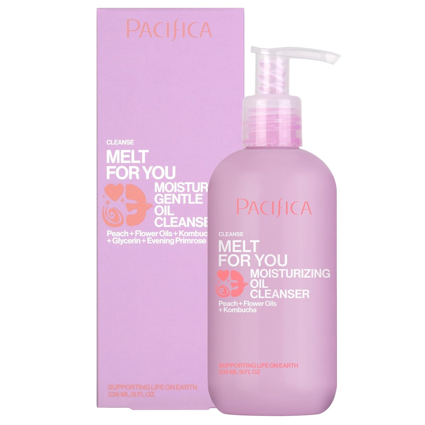 Pacifica Melt For You Facial Cleansing Oil – Hydrating Daily Face Wash & Makeup Remover Oil Cleanser for All Skin Types, Gentle Non-Comedogenic, Vegan, Clean Beauty, Dermatologist Tested 8 fl oz-FemmiqueWomen