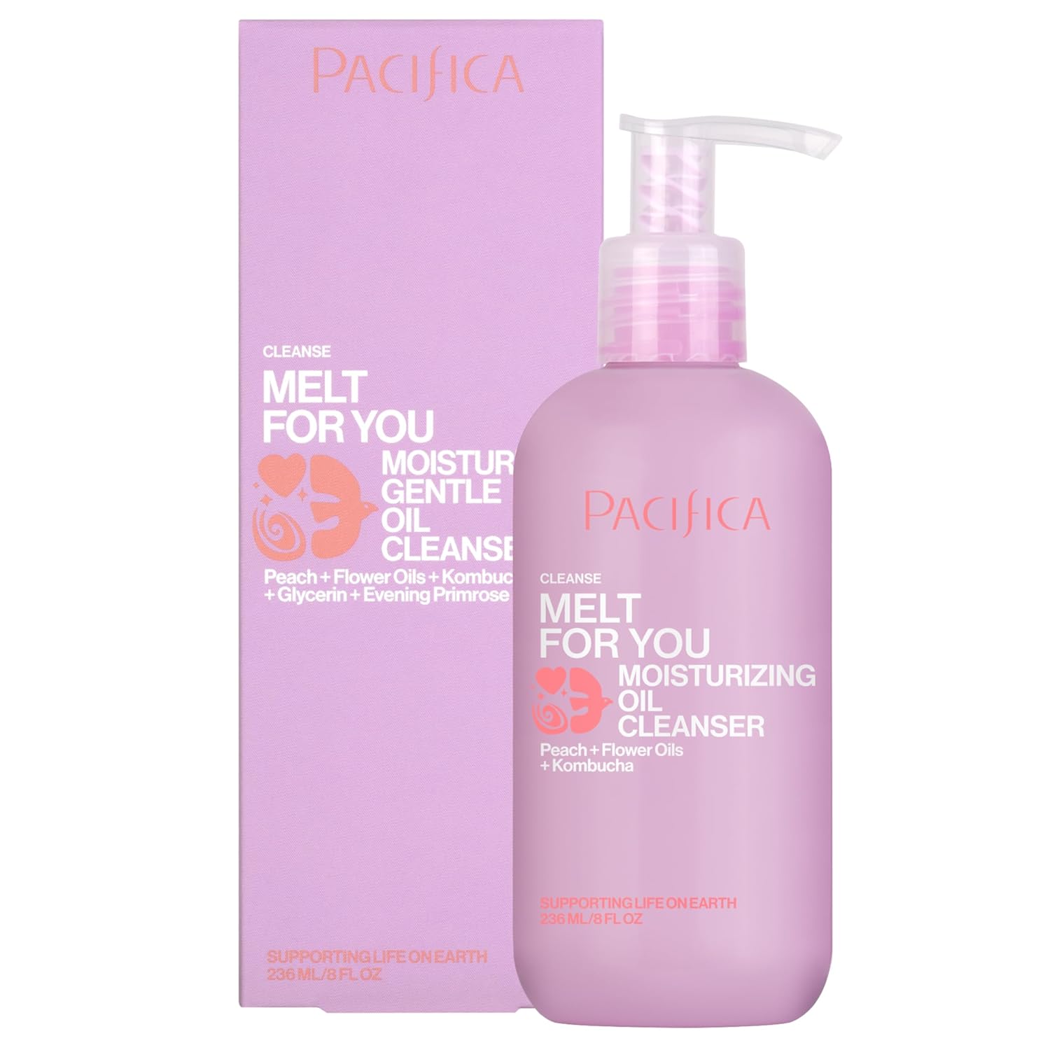 Pacifica Melt For You Facial Cleansing Oil – Hydrating Daily Face Wash & Makeup Remover Oil Cleanser for All Skin Types, Gentle Non-Comedogenic, Vegan, Clean Beauty, Dermatologist Tested 8 fl oz-FemmiqueWomen