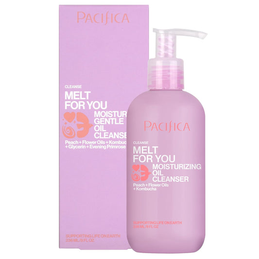 Pacifica Melt For You Facial Cleansing Oil – Hydrating Daily Face Wash & Makeup Remover Oil Cleanser for All Skin Types, Gentle Non-Comedogenic, Vegan, Clean Beauty, Dermatologist Tested 8 fl oz-FemmiqueWomen