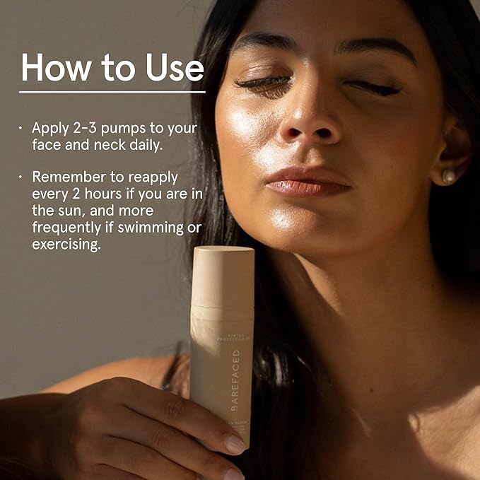 Barefaced Tinted Protection SPF 50+ – Broad-Spectrum Sunscreen with Zinc Oxide, Niacinamide & Hyaluronic Acid – Oil-Free UV Protection, Hydration & Anti-Aging with Universal Tint (60ml)-FemmiqueWomen