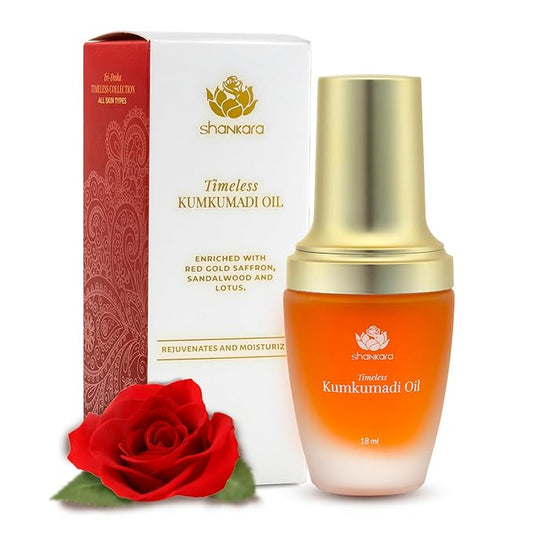 Shankara Kumkumadi Oil with Pure Saffron and Ayurvedic Herbs (Rose Aroma 18ml)-FemmiqueWomen