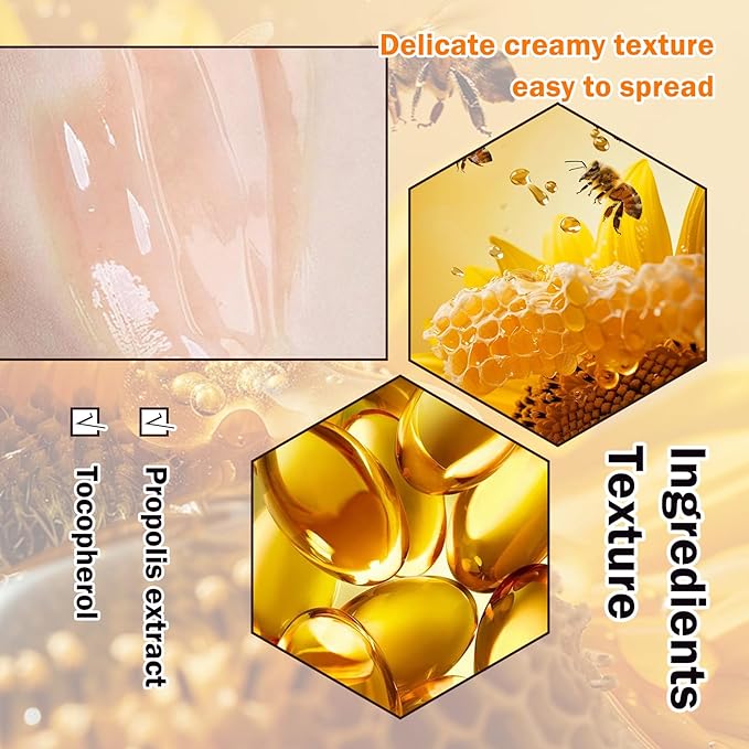2PCS Bee Lip Balm Honey Pot,Hydrating Lip Moisturizer Cute Honey Pot Lip Balm Lip Scrubs Exfoliator with Wand,Moisturizing Exfoliating Overnight Propolis Lip Sleeping Mask for Men & Women-FemmiqueWomen