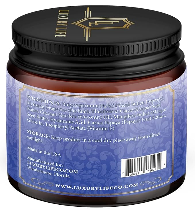 LUXURY LIFE Bed Butter - Irresistibly Fragranced Mood-Enticing Butter Infused with Hyaluronic Acid. Extra Rich Calming Nighttime Moisturizer for Sensual Stimulating Experience (Island Passion, 8 oz)-FemmiqueWomen