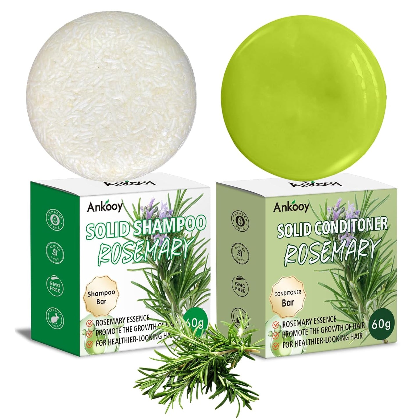 2 Pack Rosemary Oil Shampoo Bar and Conditioner Set–Natural Hair Bar Soap & for for Men and Women,Strengthens,Thickens,and Controls Oil with Organic Rosemary,Supports Scalp Health & Reduces Hair Loss.-FemmiqueWomen