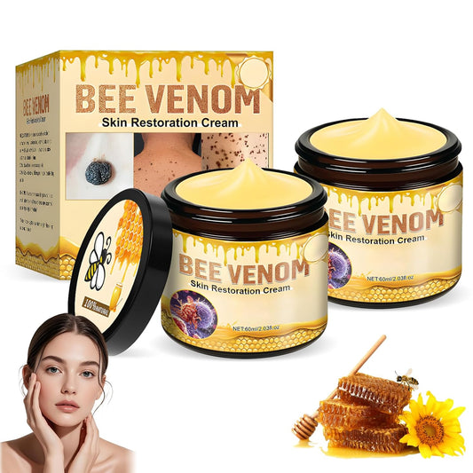 Bee Venom Skin Restoration Cream,Professional Bee Venom Skin Treatment Cream,Bee venom Comprehensive cream,Effectively Firms skin and Anti-Wrinkle Moisturizing (2Pcs)-FemmiqueWomen