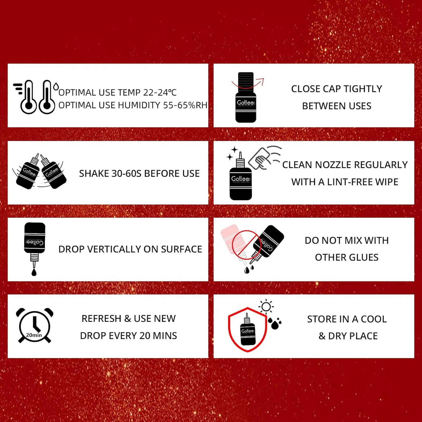 Eyelash Extension Glue Long Retention – 8 Weeks /1 Sec Drying Time/(0.17fl.oz / 5ml) Eyelash Glue for Eyelash Extensions Maximum Bonding/Black Lash Adhesive for Professional USE ONLY-FemmiqueWomen