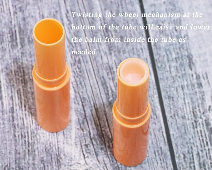 0.14oz Empty Flavored Lip Balm Container Tubes Plastic Homemade Moisturizing Lip Stick with Caps Bulk Fit for Women Adult DIY Making Supplies, 25 Count (Orange)-FemmiqueWomen