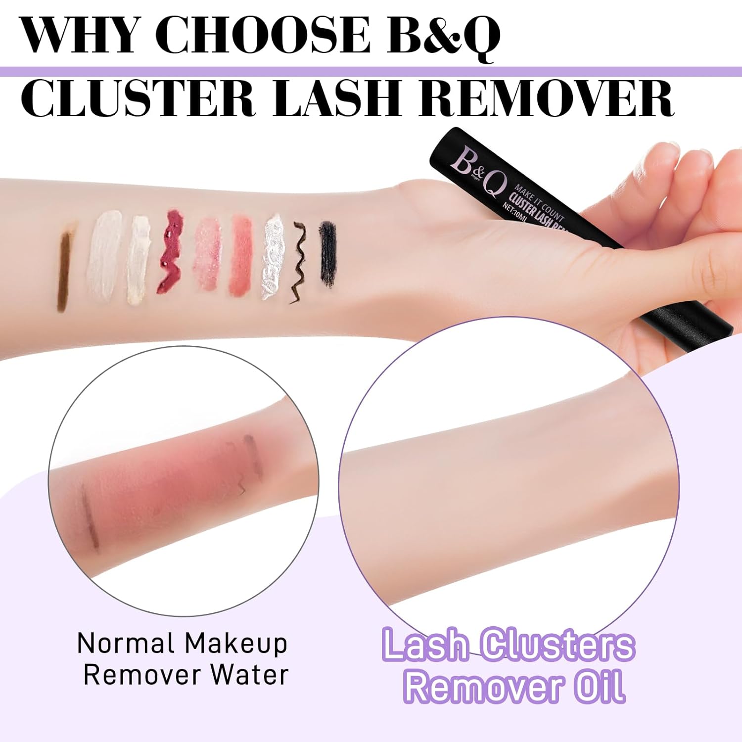 B&Qaugen B&Q Lash Remover for Lash Clusters 10 ML Lash Cluster Remover Cluster Lash Remover Cluster Lash Bond Remover Lash Adhesive Remover Lash Glue Remover Lash Bond and Seal Remover（Remover-10ML）-FemmiqueWomen