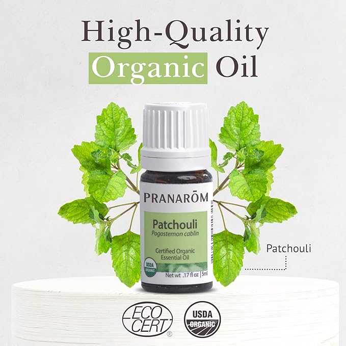 Pranarom - Patchouli Essential Oil (5ml) - 100% Pure Natural Therapeutic Grade Essential Oil for Diffusing and Perfumes | USDA and ECOCERT Certified Organic-FemmiqueWomen