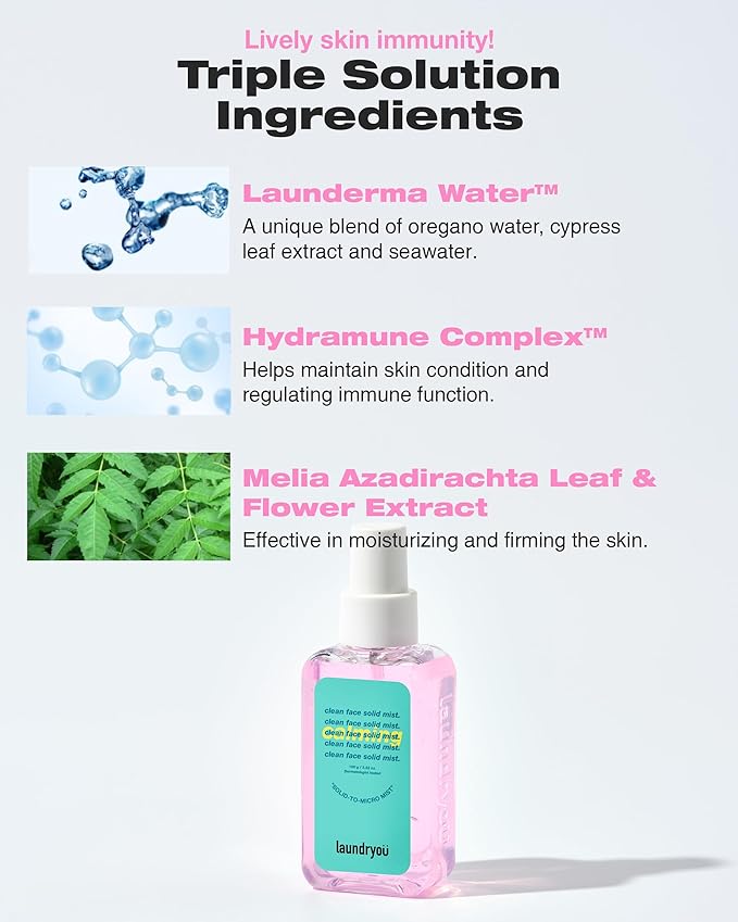 Clean Face Solid Mist - Calming, Hydrating, and Moisturizing Gel-To-Mist Dermatologist Tested Hypoallergenic Facial Spray for Redness Relief and Soothing Irritated Skin - (3.38 fl. oz.)-FemmiqueWomen