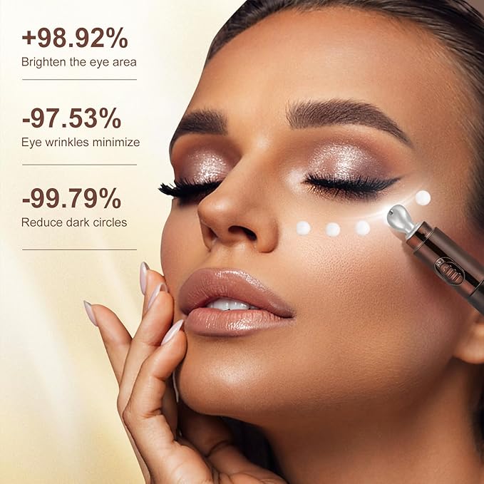 20g Eye Cream with Electric Massager, Moisturizing Anti-Wrinkles Eye Cream, Anti Aging Eye Cream for Dark Circles and Puffiness, Results in 3-4 Weeks to Reduce Fine Lines-FemmiqueWomen