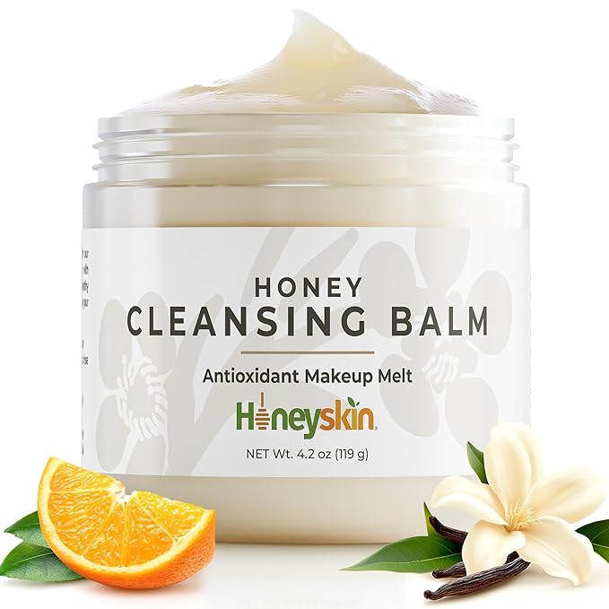 Honey Cleansing Balm Makeup Remover - Face and Eye Makeup Remover for Sensitive Skin Face Wash - Hydrating Facial Cleanser and Gentle to Face Makeup Melting Balm (4oz)-FemmiqueWomen