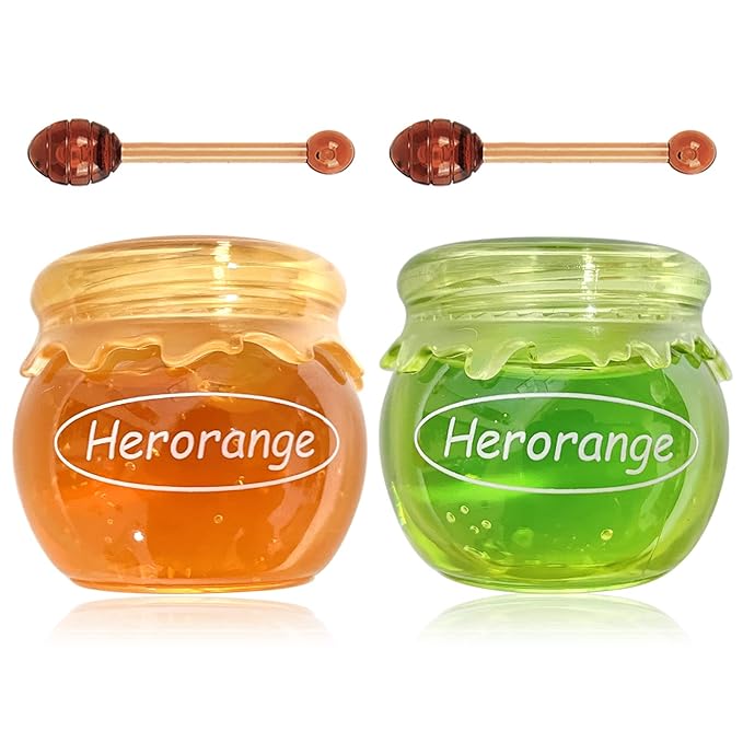 2PCS Bee Lip Balm Honey Pot,Honey Jam Lip Mask,Lip Exfoliating Bee Balm,Lip Exfoliating Bee Balm,Jelly Honey Pot Lip Mask,Hydrating & Prevention Dry and Cracked Lip Scrubs Exfoliator-FemmiqueWomen