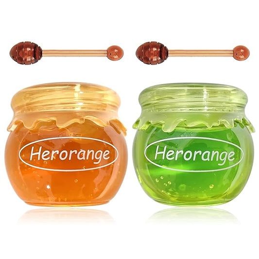 2PCS Bee Lip Balm Honey Pot,Honey Jam Lip Mask,Lip Exfoliating Bee Balm,Lip Exfoliating Bee Balm,Jelly Honey Pot Lip Mask,Hydrating & Prevention Dry and Cracked Lip Scrubs Exfoliator-FemmiqueWomen