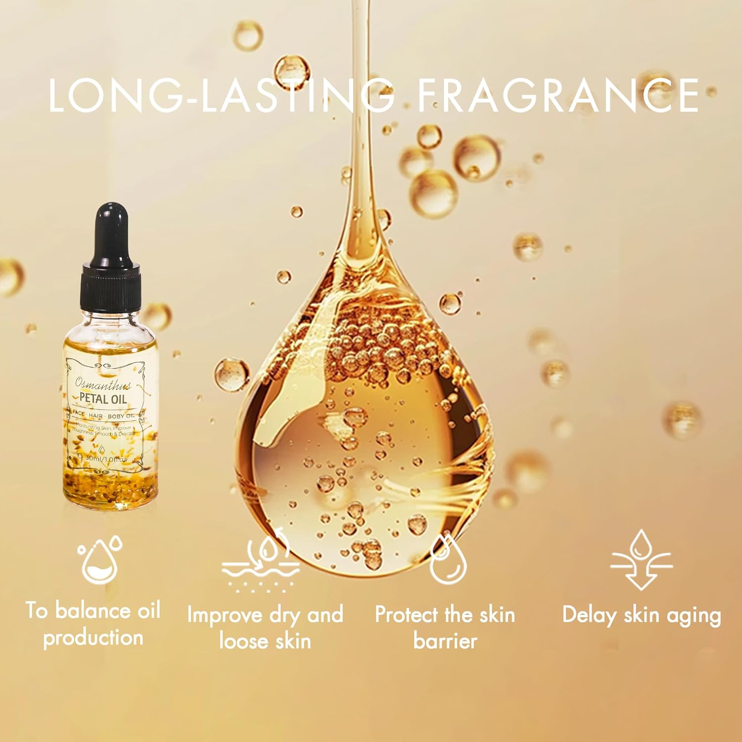 Calendula Essential Oil with Flower Petal, Sunflower Seed, Olive Fruit Natural Massage Oils for Nails, Hair, Body, Face Moisturizing Skincare Oil Serum Dry Hair Strengthening Treatment All Types 30ml-FemmiqueWomen