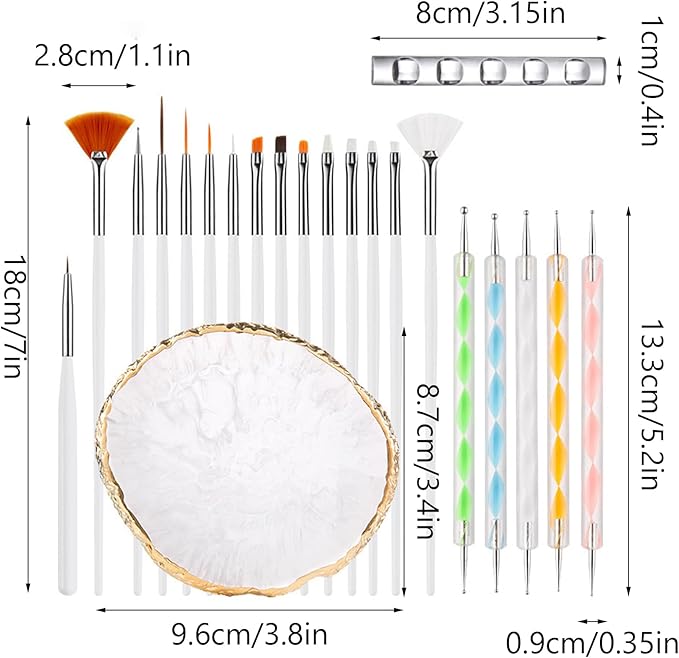 22 Pack Resin Art Palette, Makeup Mixing Palette, Gold Edge Nail Art Tool Gel Design Nail Art Makeup Mixing Tray DIY-FemmiqueWomen