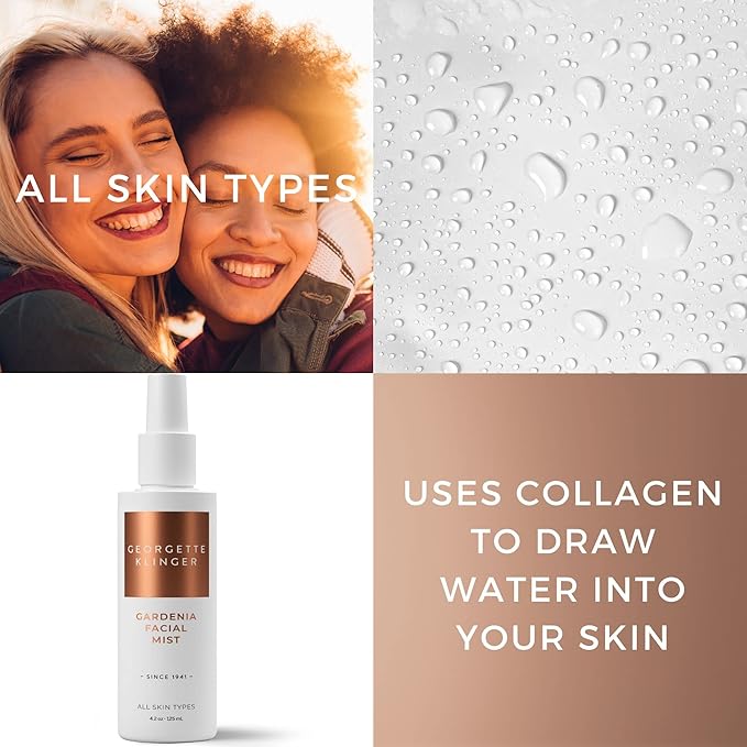 Georgette Klinger Gardenia Facial Mist - Collagen-Infused Face Spray, Long-Lasting Makeup, Hydration for Dewy and Smooth Skin, Anti Aging for All Skin Types- 4.2 oz-FemmiqueWomen