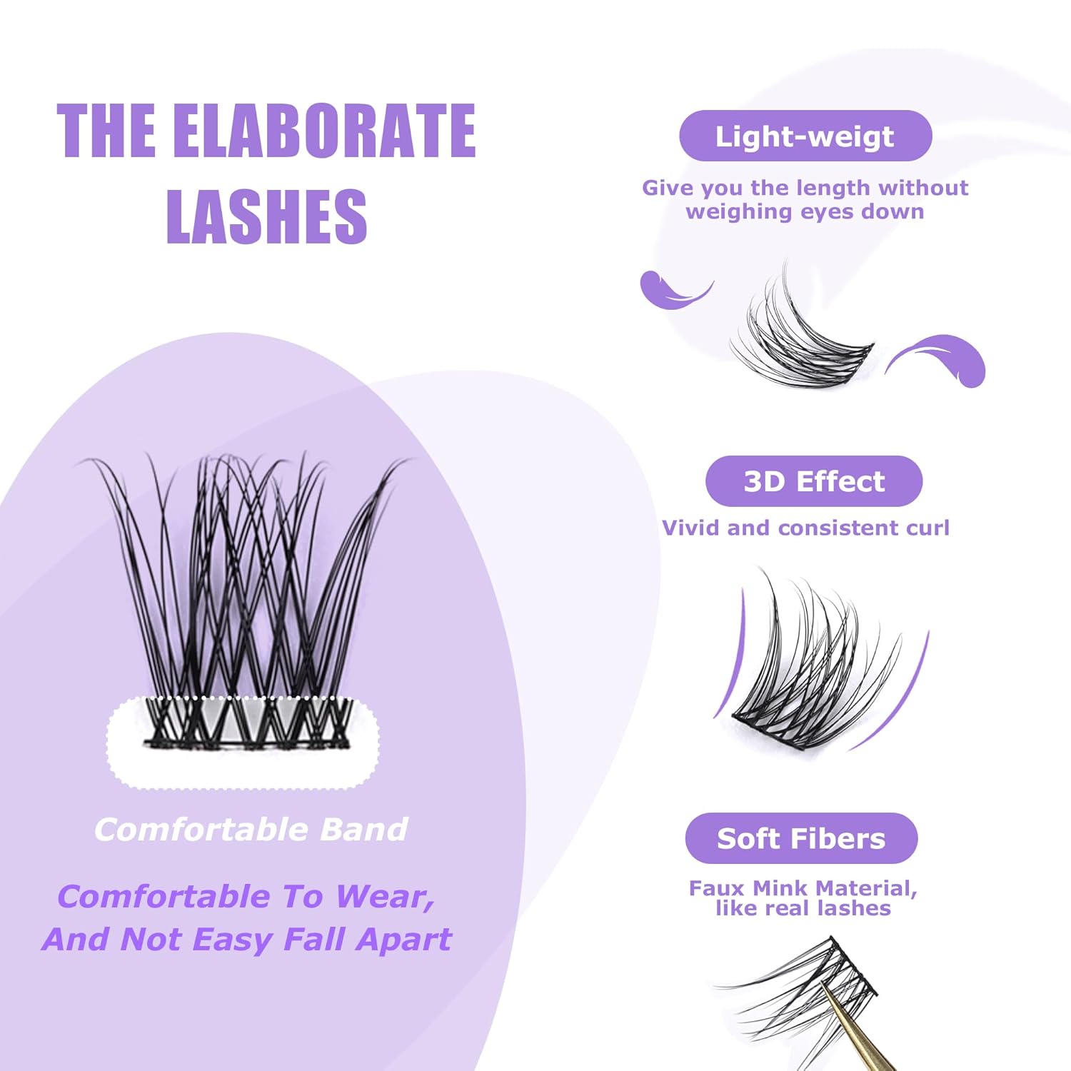 GAQQI Lash Clusters, Eyelash Clusters 120PCS C Curl Individual Lashes, Wispy Cluster Eyelash Extension 14mm Only, Natural Looking Cluster Lashes （GQ15, C Curl, 14mm)-FemmiqueWomen