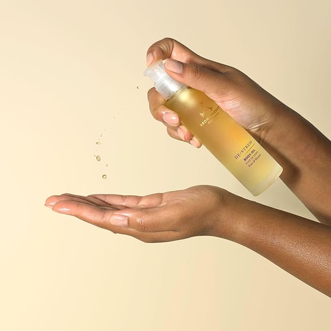 Aromatherapy Associates De-Stress Body Oil Made with Ginger and Rosemary Essential Oils and Arnica Flower Extract (3.4 fl oz)-FemmiqueWomen