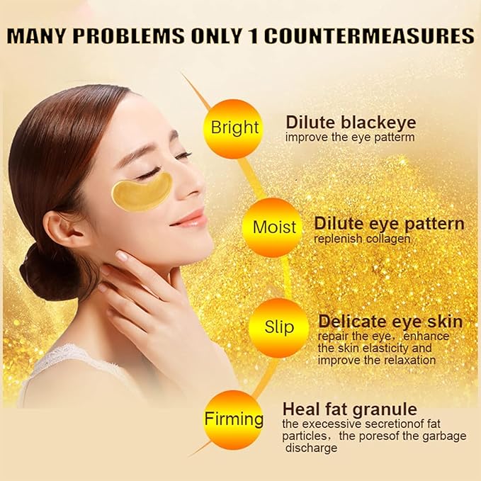 30 PCS Under Eye Collagen Patches,Crystal Pink Collagen Lip Masks，Gold Moisturizing Under Eye Mask，moisturizing skin, anti-chapping and anti-aging.…-FemmiqueWomen