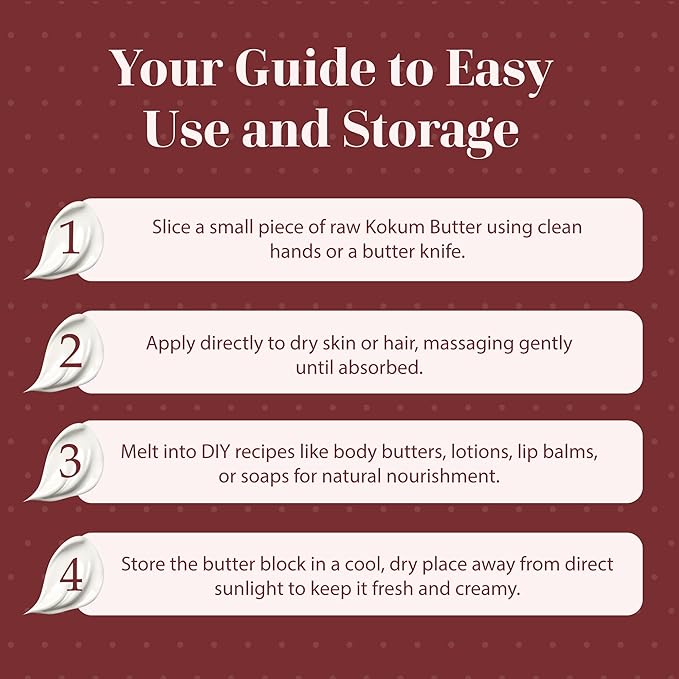 era of nature Kokum Butter Raw - 16 oz (1lb) - Natural Butter for Body Butters, Lotion Bars, Lip Balm, Soap Making – Blends Well with Shea or Cocoa Butter – For Stretch Marks, Scars, Pregnancy Care-FemmiqueWomen