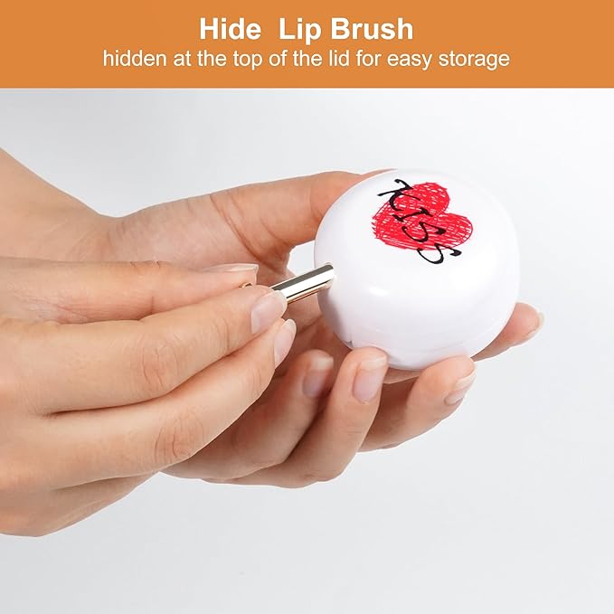 2 Pack Lip Balm Containers,Plastic Portable Empty Lip Balm Container with Mirror and Silicone Lip,Empty Lipstick Dispenser Box for Travel,Home-FemmiqueWomen