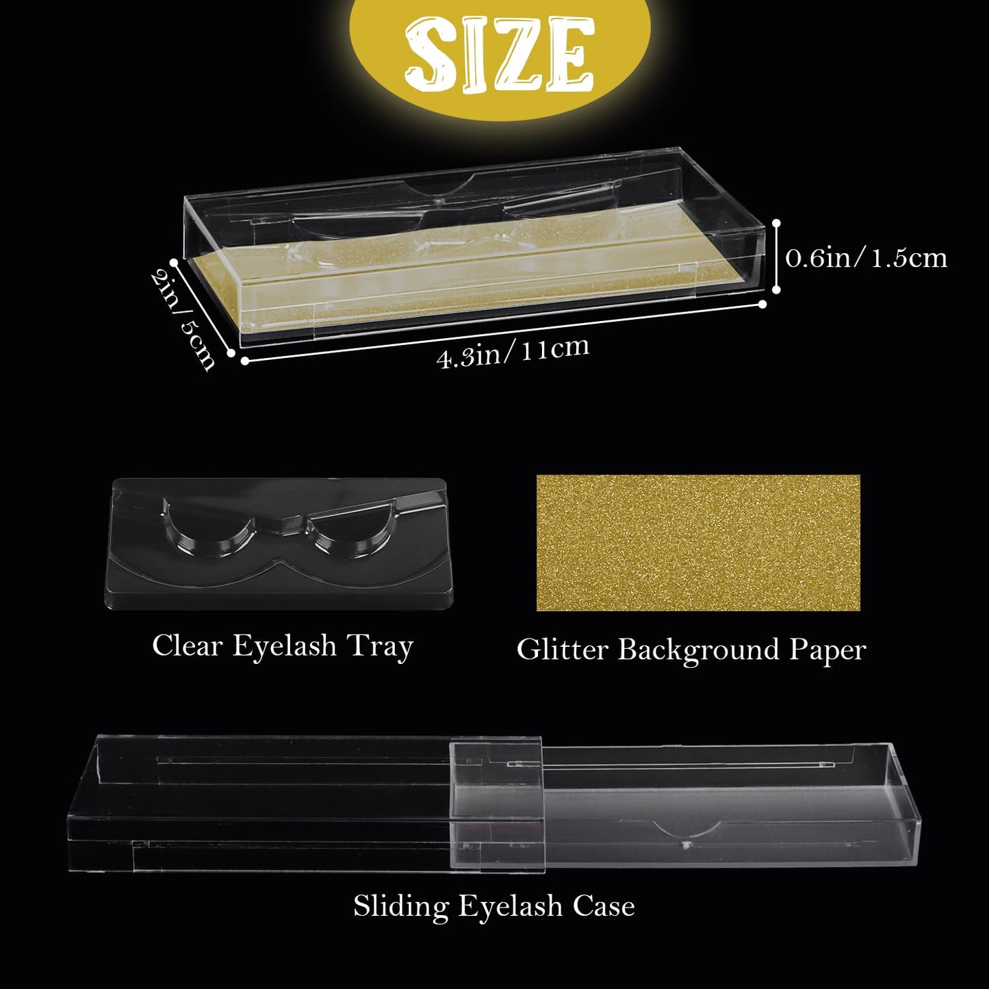 Empty Lash Boxes, 30 Pack Customizable False Eyelash Packaging Cases Bulk Storage Containers, Premium Display and Protection (Yellow)-FemmiqueWomen