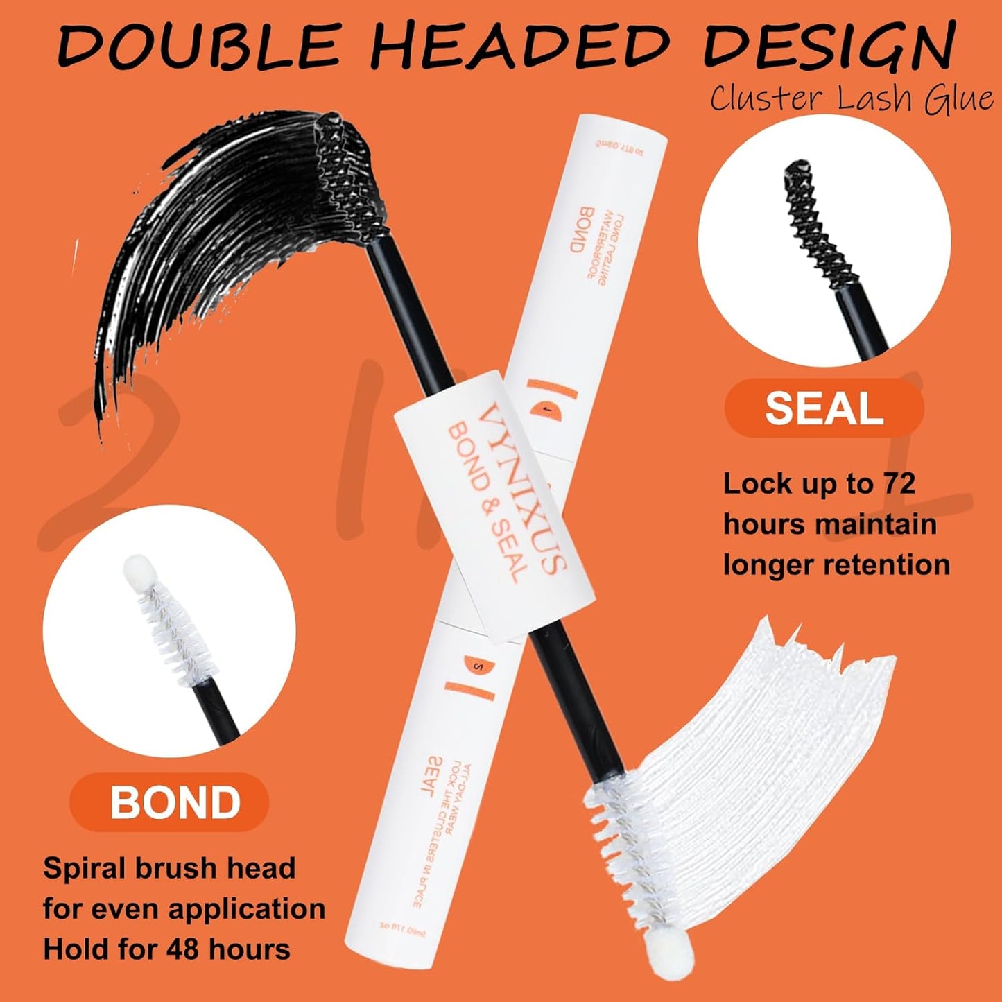 Lash Bond and Seal Waterproof 3-IN-1 Lash Remover for Lash Extensions Lash Glue for Eyelash Clusters DIY Eyelash Extension Remover Lash Cluster Glue Kit Eyelash Remover 15ml (Black)-FemmiqueWomen