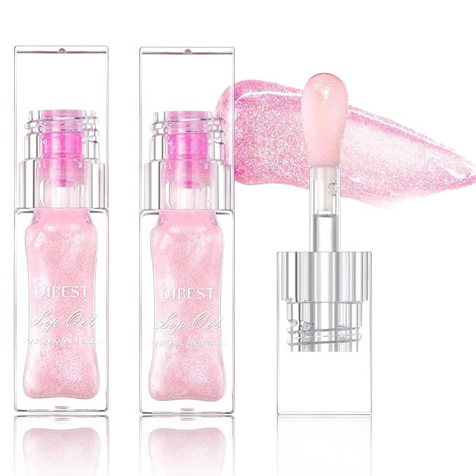 2Pcs Magic Color Changing Moisturizing Lip Glow Oil Plumping Glimmer Glow Lipstick, Hydrating Lip Gloss Lip Balm Transparent Lip Care, Long Lasting Moisturizing Non-sticky Fresh Texture Lip Oil-FemmiqueWomen